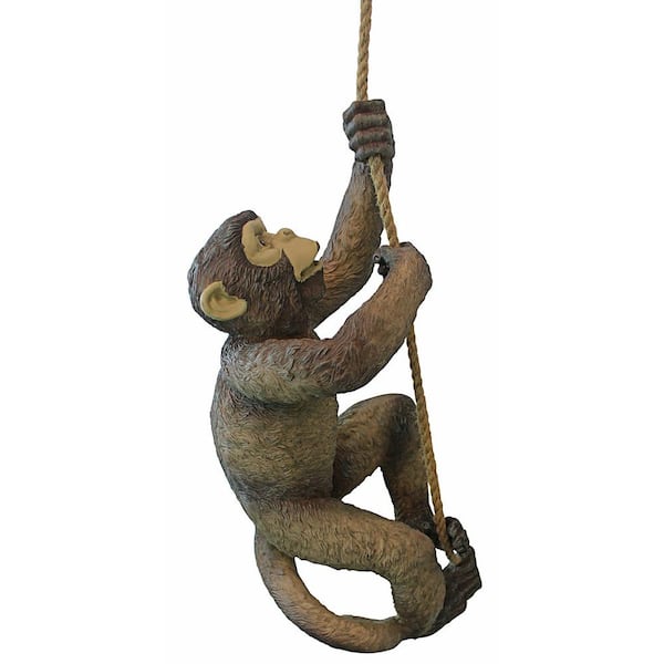 Design Toscano 20 in. H Makokou The Climbing Monkey Sculpture