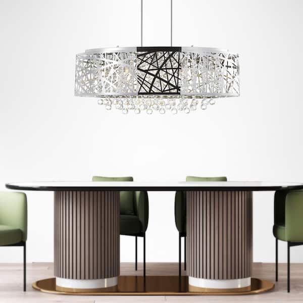 Eternity 8 Light Drum Shade Chandelier With Chrome Finish