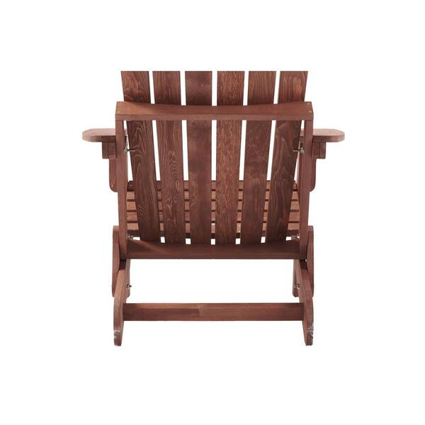 チャーム A Coffee Outdoor Folding Wood Oversize Adirondack Chair with Pre