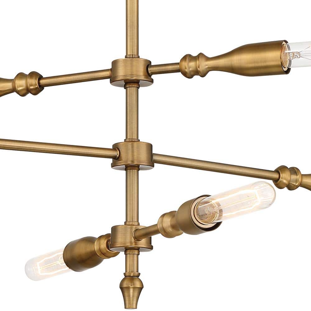 Louise 6-Light Brass and Aluminum Island Chandelier