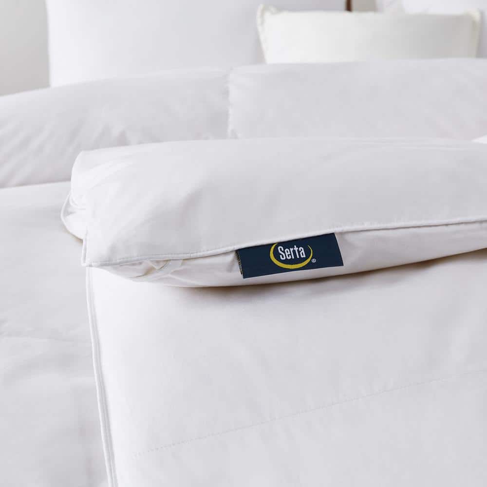 King Size White Cotton Blend Down Bedspread