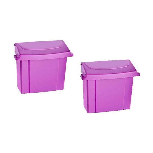 Alpine Industries Purple Durable Plastic Sanitary Napkin Receptacle (2-Pack)