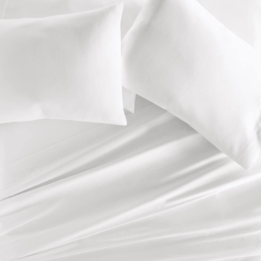 California King White Cotton Sheet Set