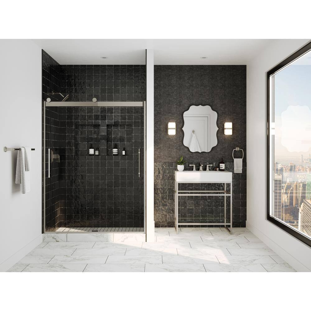 Brushed Nickel Wall Mounted Tub and Shower Faucet Set