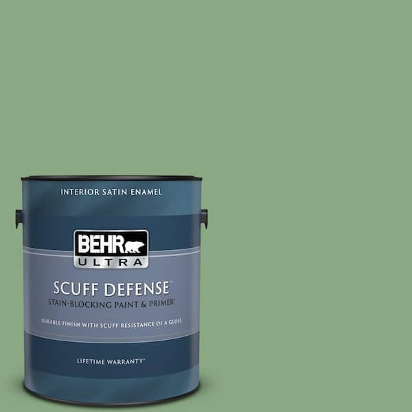BEHR ULTRA 1 gal. #M400-5 Baby Spinach Extra Durable Satin Enamel Interior Paint & Primer