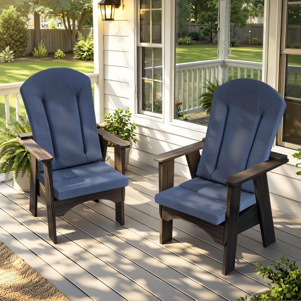 21.65 in. x 49.61 in. 2-Piece Replacement Outdoor Adirondack Chairs Cushion in Navy