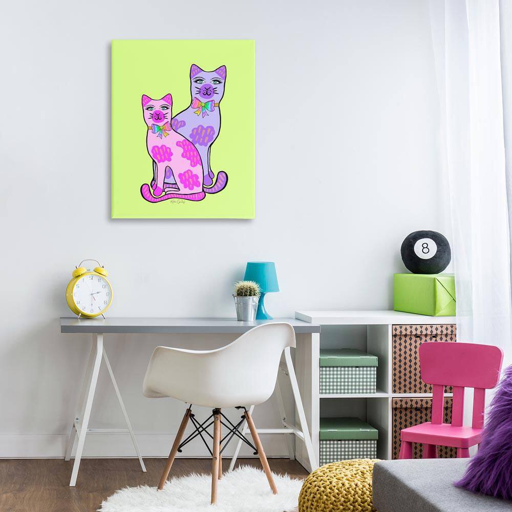 Funky Bright Cats by Katie Conley Unframed Animal Graphic Art Print 40 in. x 30 in. price history on PriceWatchPro