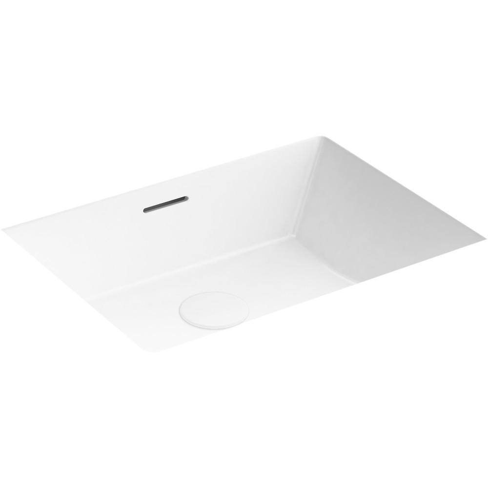 KOHLER Brazn 21 in. Rectangle Undermount Bathroom Sink in White 21058-0 ...