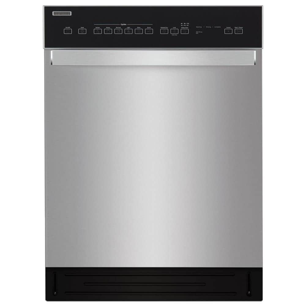 Whirlpool 24 in. Stainless Steel Front Control Built-In Tall Tub Dishwasher with Stainless Steel Tub, 51 dBA, Silver
