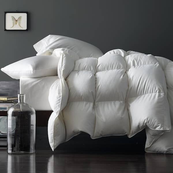 Premium Down and Wool Comforter - White, Size Twin, Cotton, Medium Warmth | The Company Store