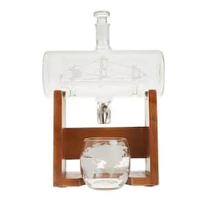 37 Oz. Home Bar Glass Barrel Whiskey Carafe Alcohol Decanter Set (2-Pack)