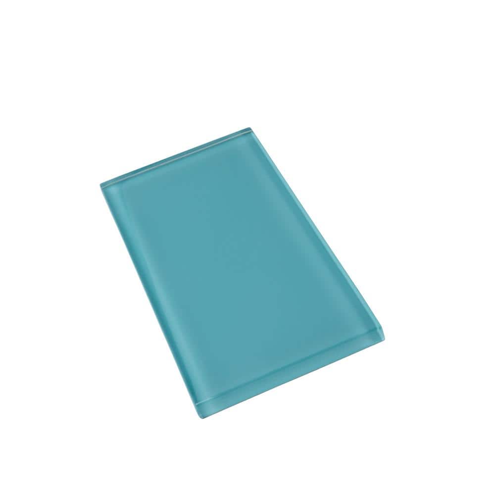 Turkish Blue 3x6 Glossy Glass Subway Wall Tile