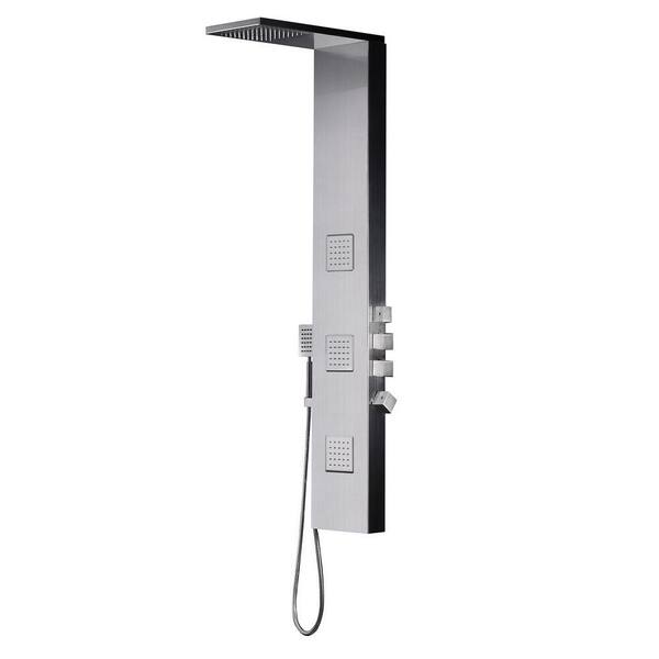 Fresca Modena 3-Jet Shower Panel System in Brushed Silver (Valve Included)