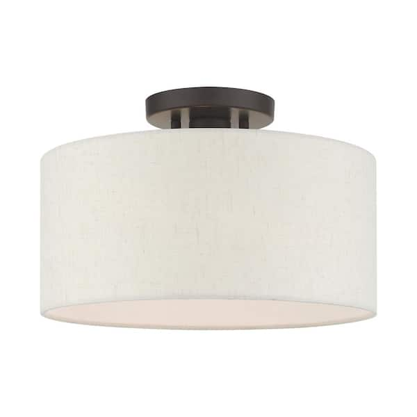 Meadow 1 Light English Bronze Semi Flush Mount