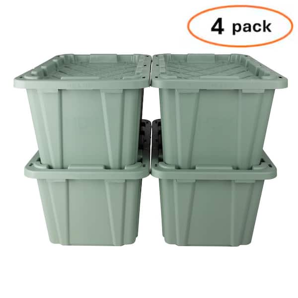 27 Gal. Tough Storage Tote in Versatile Green (4-Pack)