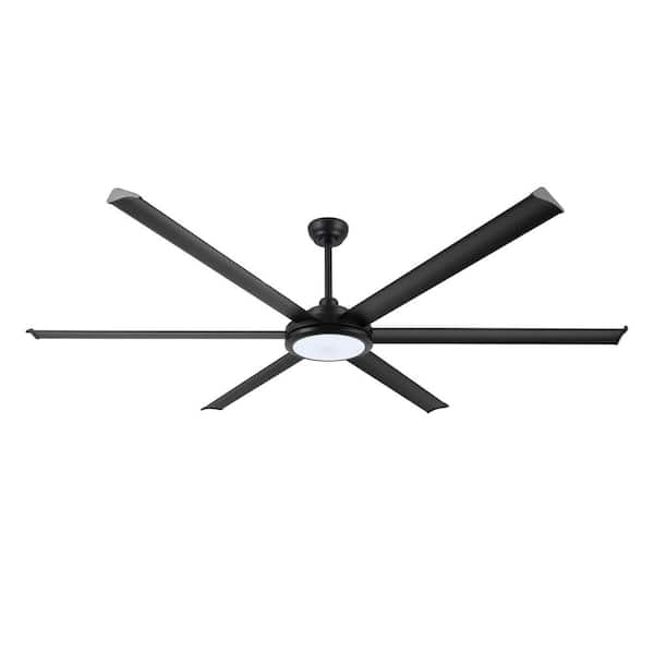 80 in. (6.7 ft.) 6 Aluminium Blades Indoor Ceiling Fan with Integrated LED and Remote Control, Black