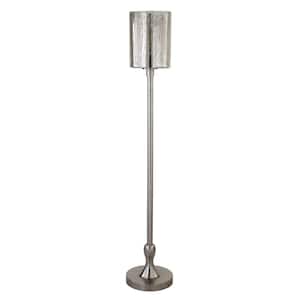 Numit 68.75 in. Brushed Nickel Floor Lamp with Mercury Glass Shade