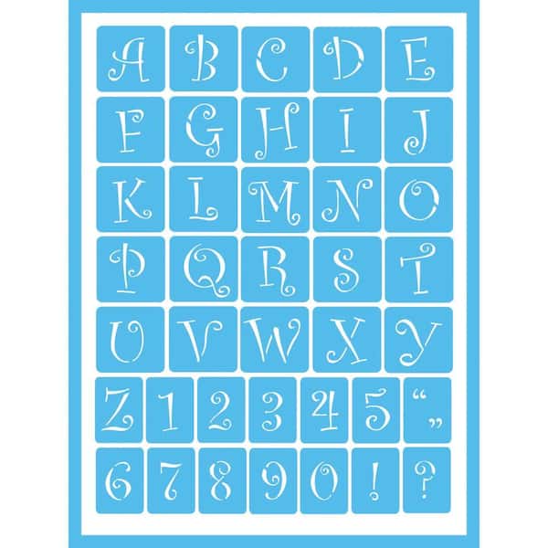 Curly Alphabet 6 by 8-Inch DecoArt AGS203-K Self-Adhesive Glass Series Americana Stencils