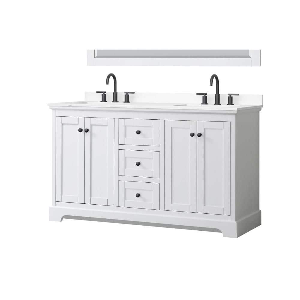 Avery 60 in. Double Freestanding White Bath Vanity with Top price history on PriceWatchPro
