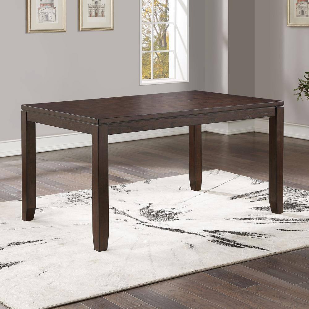 Yorktown Espresso 7-Piece Dining Set with Gray Tweed Chairs