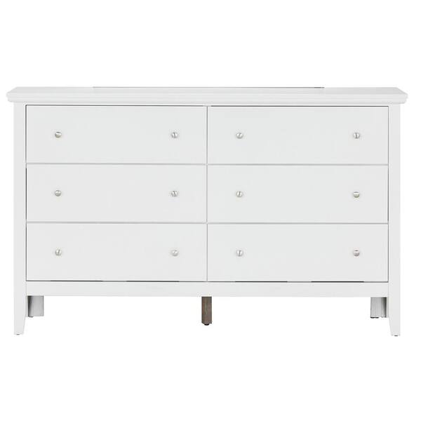 Primo 6Drawer White Dresser (36 in. x 59 in. x 16 in.) PFG1339D