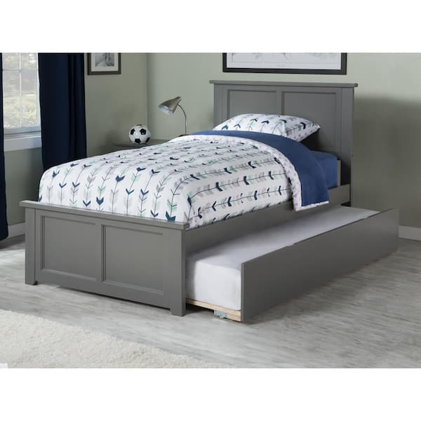 AFI Madison Twin Extra Long Bed with Matching Footboard and Twin Extra Long Trundle in Grey