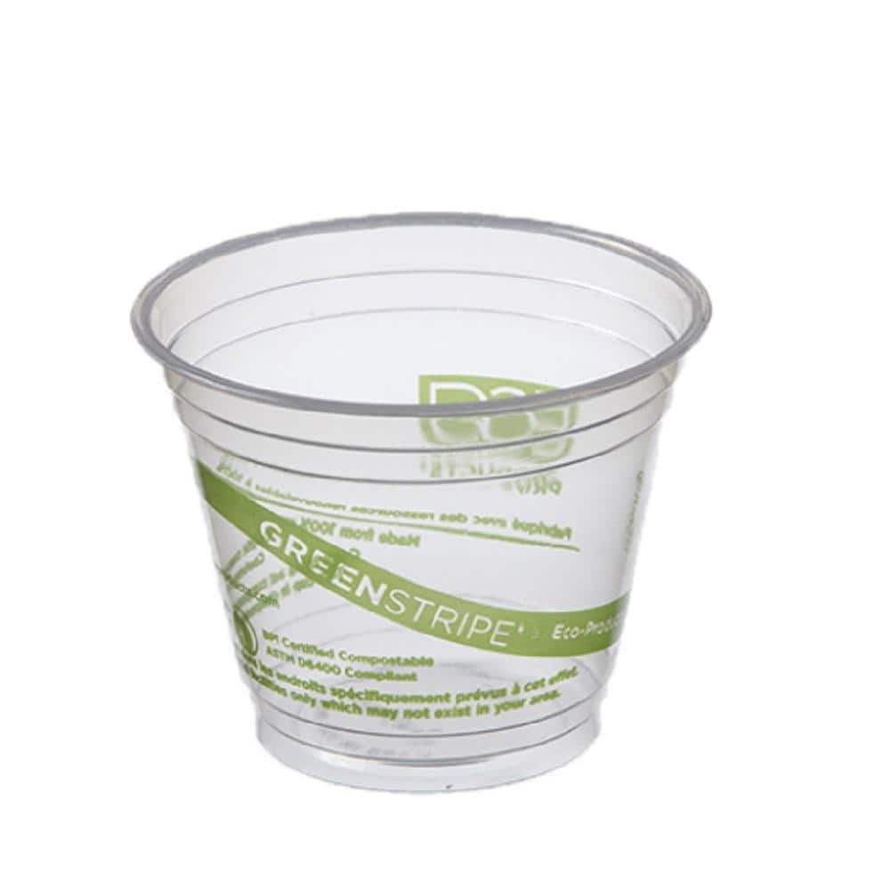 GREENER SETTINGS 12 oz. Clear Compostable Disposable Cups, Cold Drink Cups  [50-Pack] 50CPS12 - The Home Depot