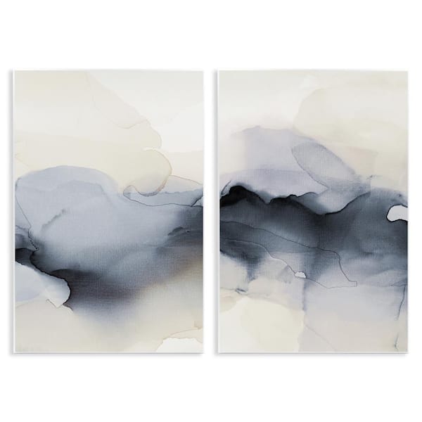 Mysterious Abstract Obscure Watercolor by Kippi Leonard 2 Piece Unframed Graphic Art Print Abstract 10 in. x 15 in.