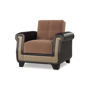 Rushmore Collection Brown Convertible Armchair with Storage