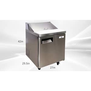27.5 in. W 5.7 cu. ft. Commercial Food Prep Table Refrigerator in Stainless Steel