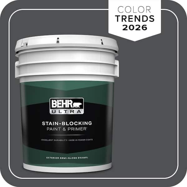 BEHR ULTRA 5 gal. #PPU18-01 Cracked Pepper Semi-Gloss Enamel Exterior Paint & Primer