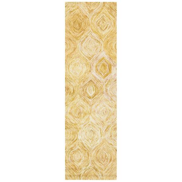 SAFAVIEH Ikat Gold 2 ft. x 8 ft. Geometric Solid Color Runner Rug