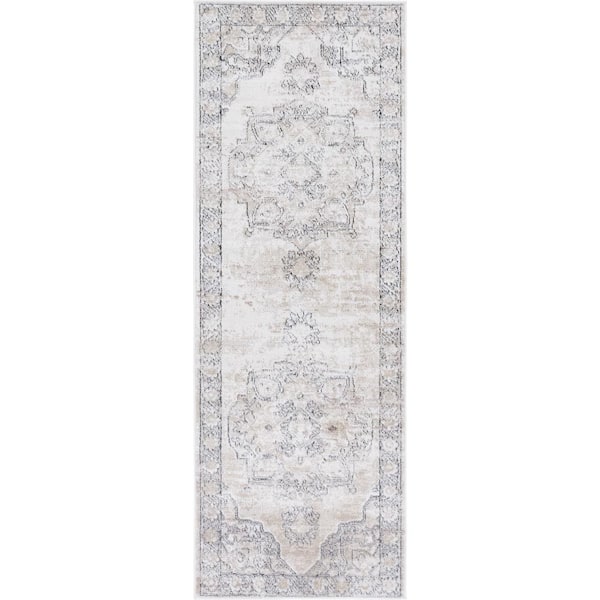 Unique Loom Portland Canby Ivory/Beige 2 ft. 2 in. x 6 ft. Runner Rug