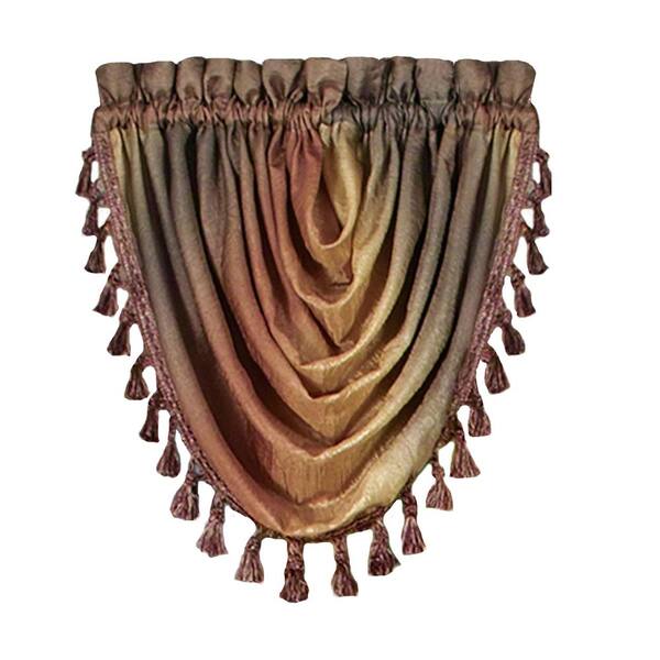 Achim Ombre 42 In L Polyester Window, Waterfall Curtain Valance