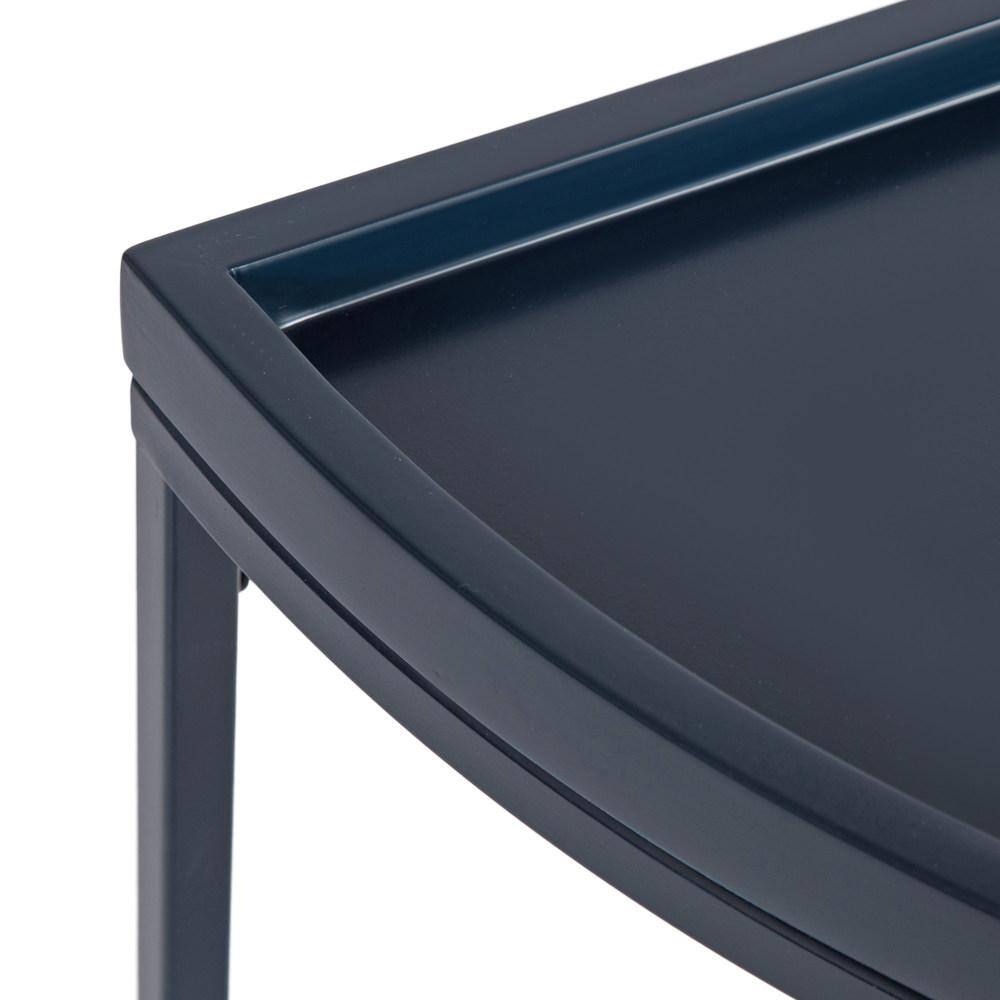 Dorrah Navy Blue Metal Half-Circle Console Table with Storage