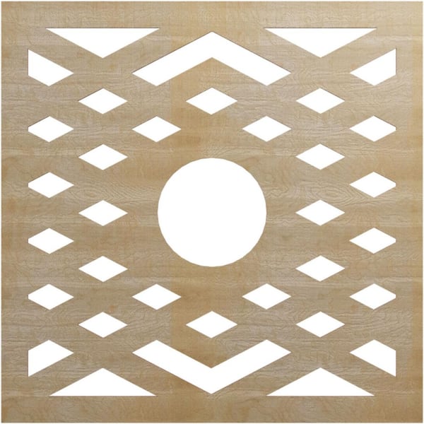 0.375 in. x 32 in. x 32 in. Wood (Hickory) Medallion Moulding