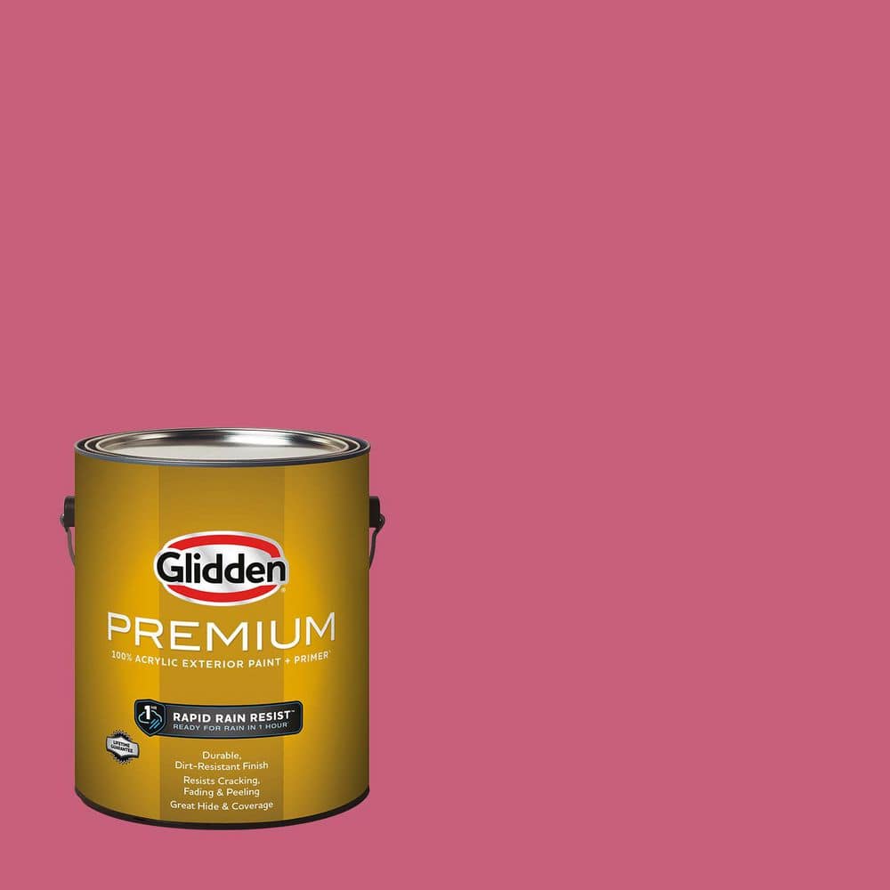 Glidden Premium 1-gal. Cherry Pink PPG1183-6 Flat Exterior Latex