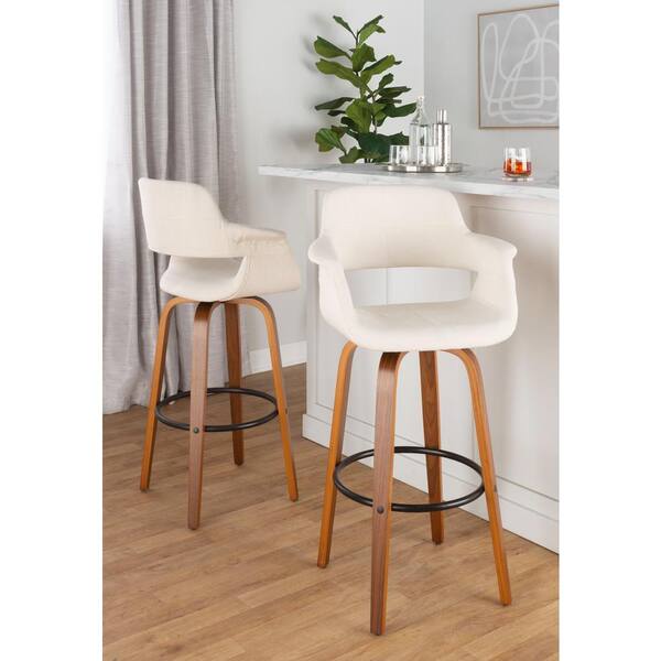 Cream bar stools with best sale wooden legs