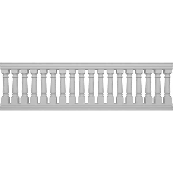 Ekena Millwork Fiberthane Wellington Balustrade 132 in. L x 40 in. H Fiberglass Railing Kit