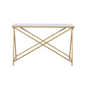 White Contemporary Console Table, 47 in. x 14 in. x 31 in.