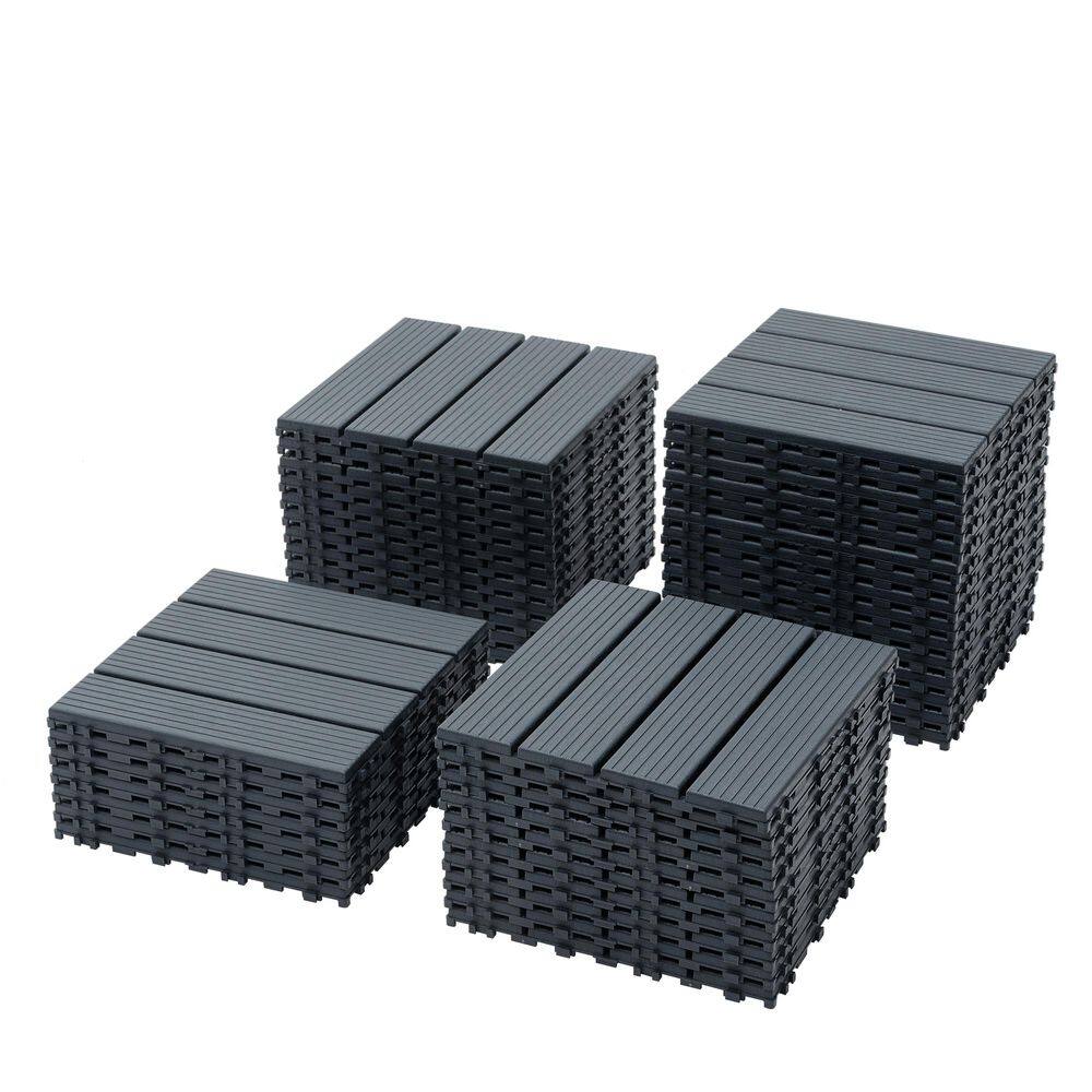 1 ft. x 1 ft. Outdoor Plastic Interlocking Deck Tile in Gray (44 sq. ft. per Box) price history on PriceWatchPro