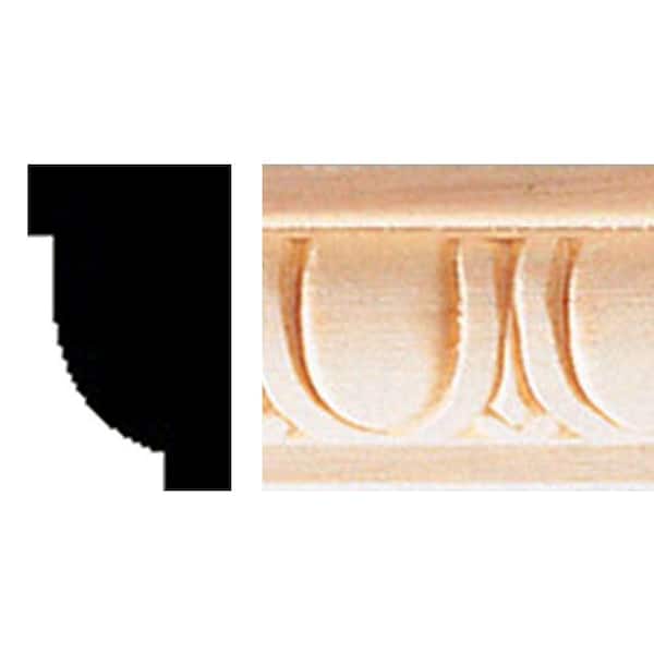 HOUSE OF FARA 5/8 in. x 1 in. x 8 ft. Hardwood Egg and Dart Moulding