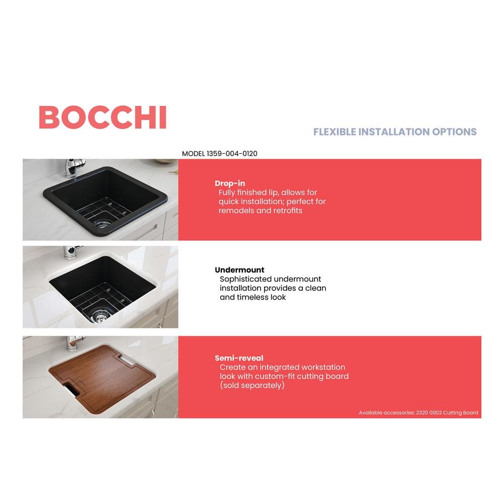 Matte Black Fireclay Single Bowl Drop-in Kitchen Sink