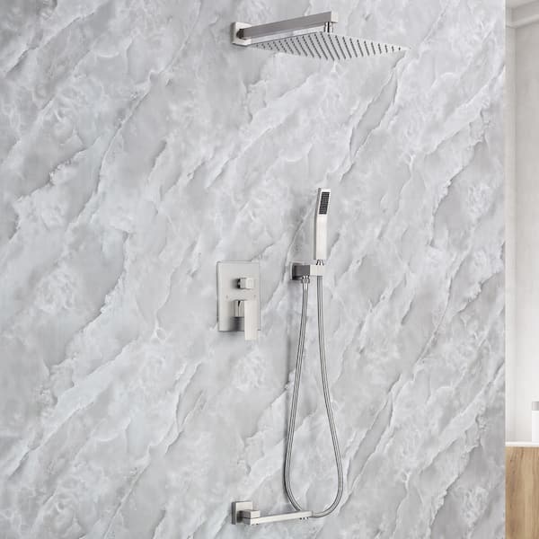 Staykiwi Single Handle 3 -Spray Patterns Shower Faucet 2.5 GPM with Pressure Balance Anti Scald in Brushed Nickel