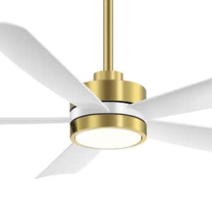 Blaine 52 in. Integrated LED Indoor White and Gold Ceiling Fan with Light and Remote Control Included