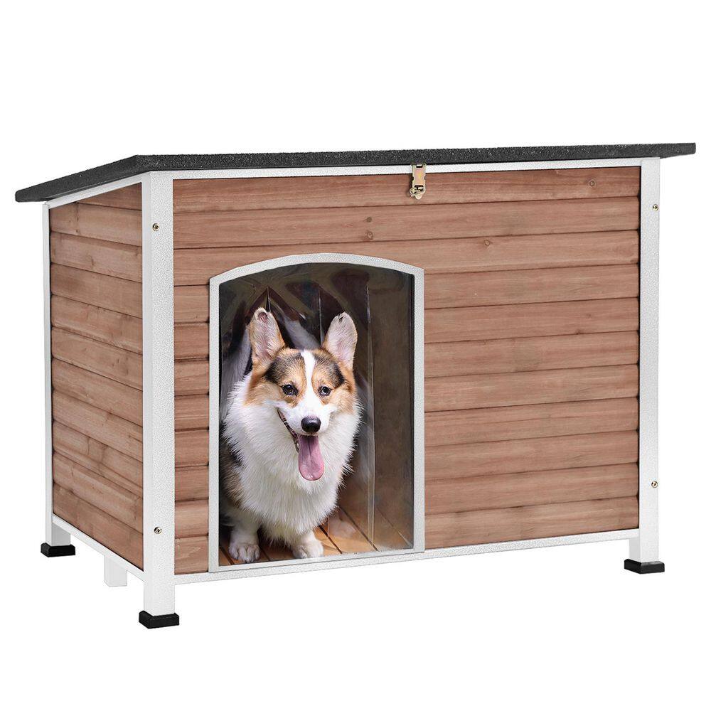 Wooden Heavy-Duty Dog Crates House with Strong Iron Frame, Wateproof Outdoor Dog House for Medium, Large Dogs price history on PriceWatchPro