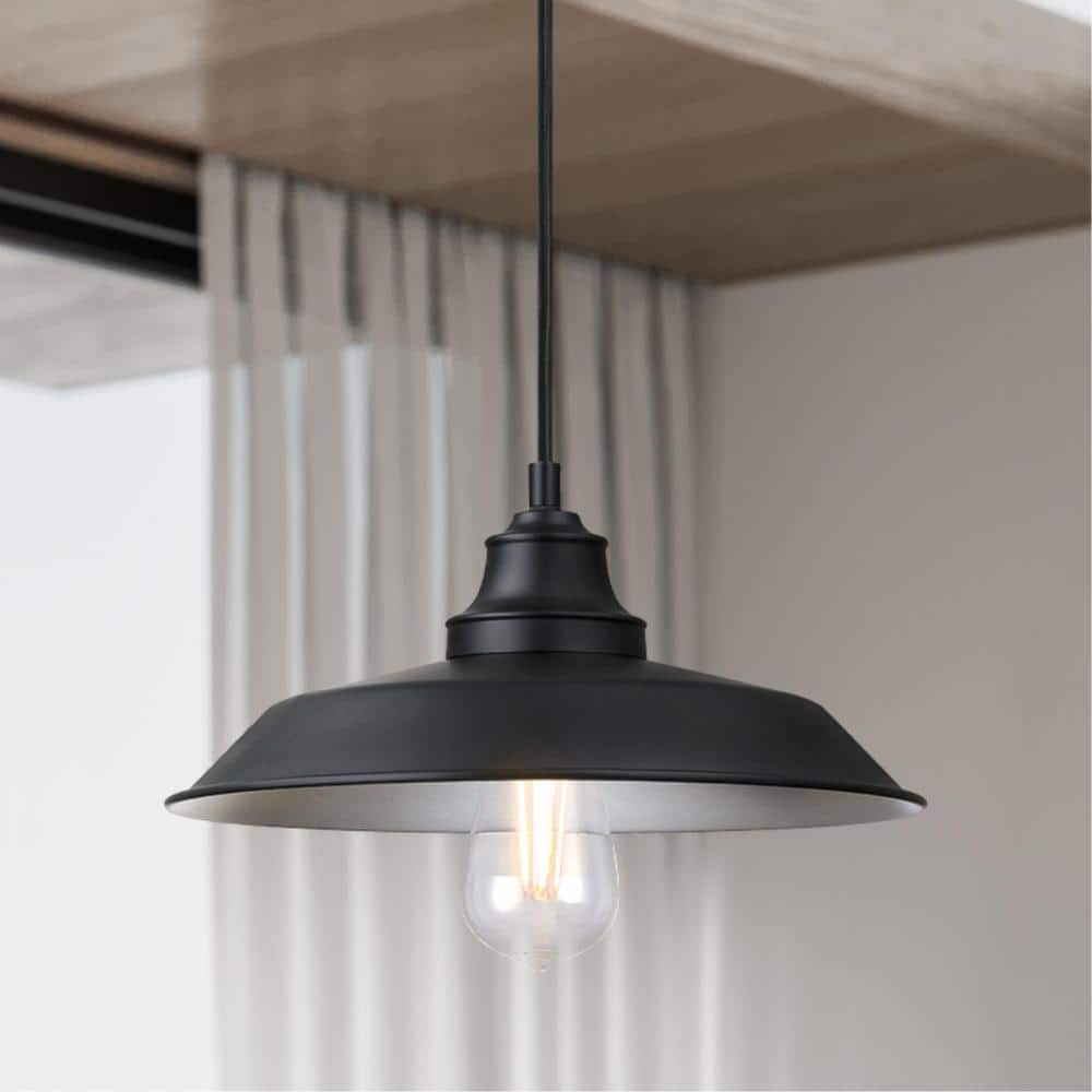 Matte Black Vintage Industrial Metal Pendant Light