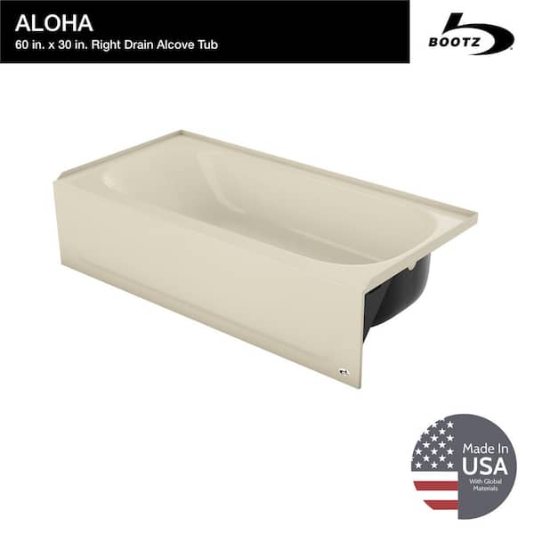 Bootz Industries Aloha 60 in. x 30 in. Alcove Soaking Bathtub with