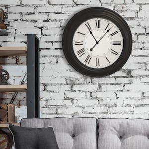 24 in. Classic Black Oversized Wall Clock
