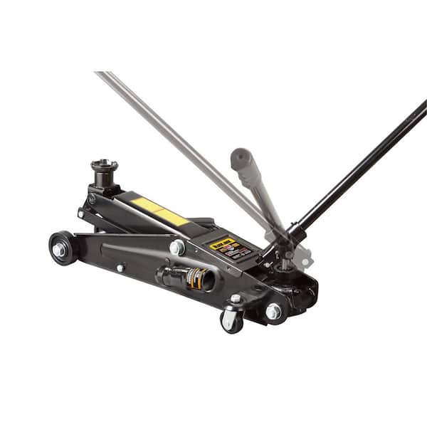Black Jack 3-Ton Trolley Floor Jack with Saddle Extension Adapter and 360-Degree Rotatable Hand Socket